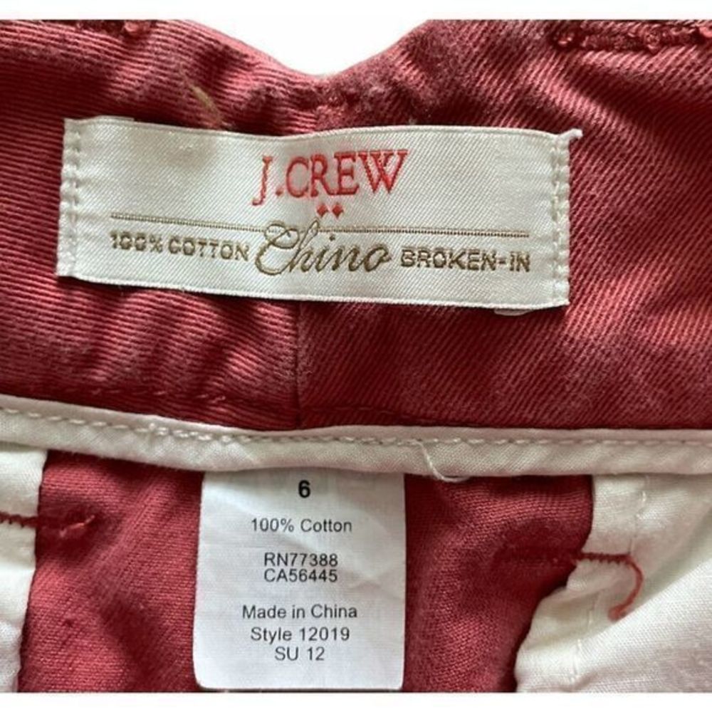 J Crew Womens 6 Shorts Minnow Fish Chino 3" Inseam‎ Salmon Red Orange Cotton - Picture 5 of 5